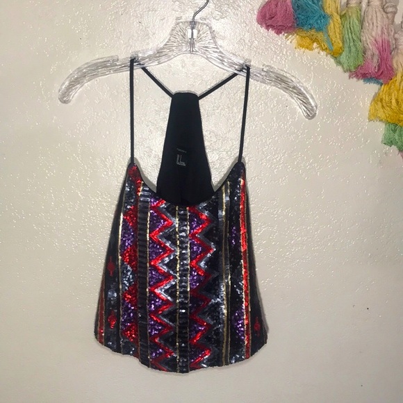 👑FOREVER 21 sequin summer boho top - Picture 5 of 7